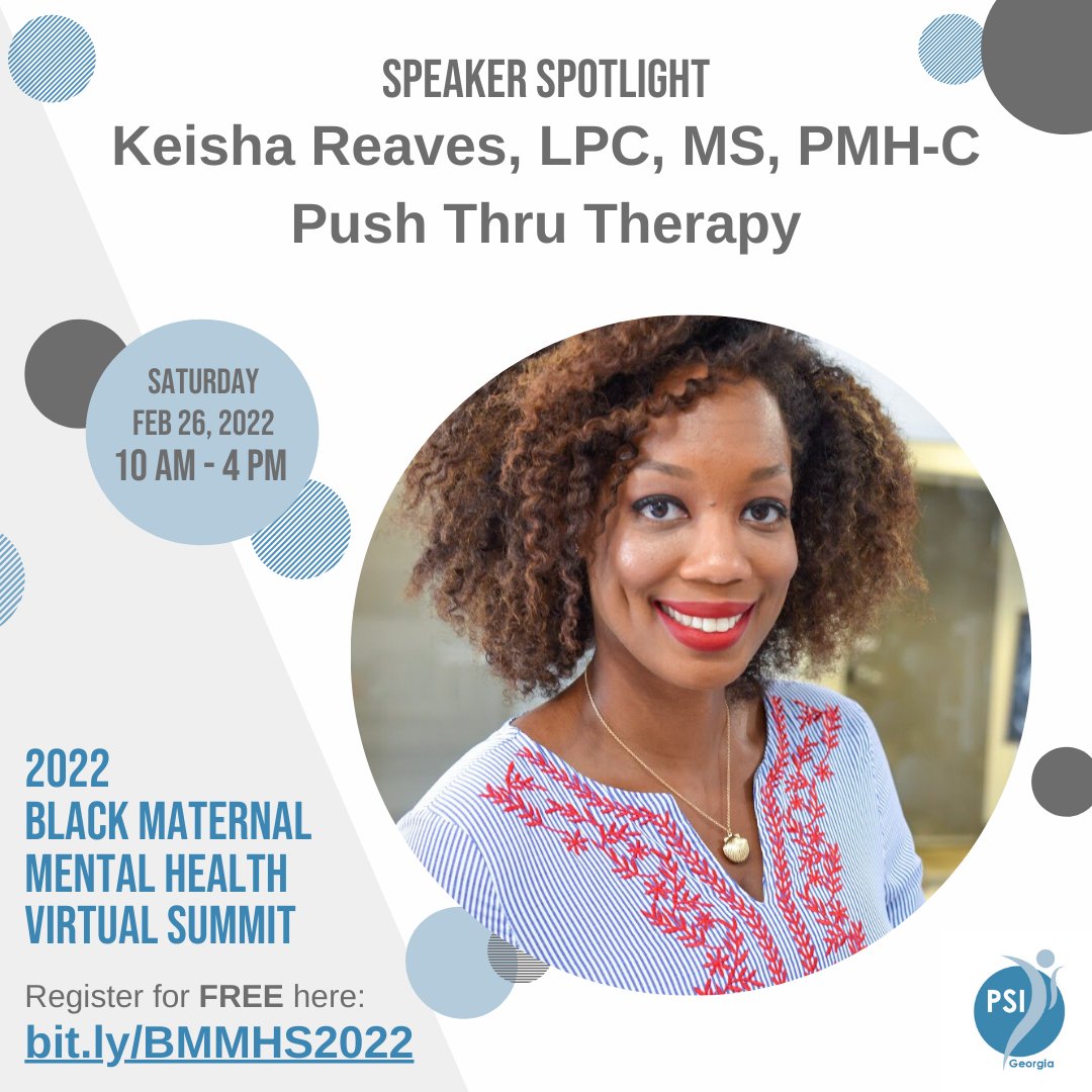 postpartumGA's tweet photo. This Summit would not be possible without our very own BMMHS Co-Lead, Keisha Reaves! Keisha brings more than 16 years of mental health experience to the Summit. As a Georgia native, she has witnessed mental stigma, and has made it her mission to normalize therapy. https://t.co/VAjAQyIToV