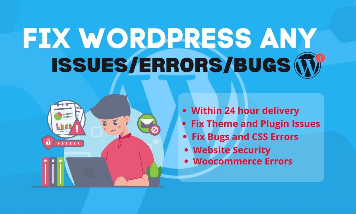 Sadafkarim10's tweet image. If you are having problems with your WordPress website And you need help now to #fix_wordpress_issue, errors, or bugs . Don't Panic!
Let me solve your problems now!
#wordpress_errors #wordpress_bug_fix #wordpressissue #wordpress_fix
fiverr.com/share/PxP6QL