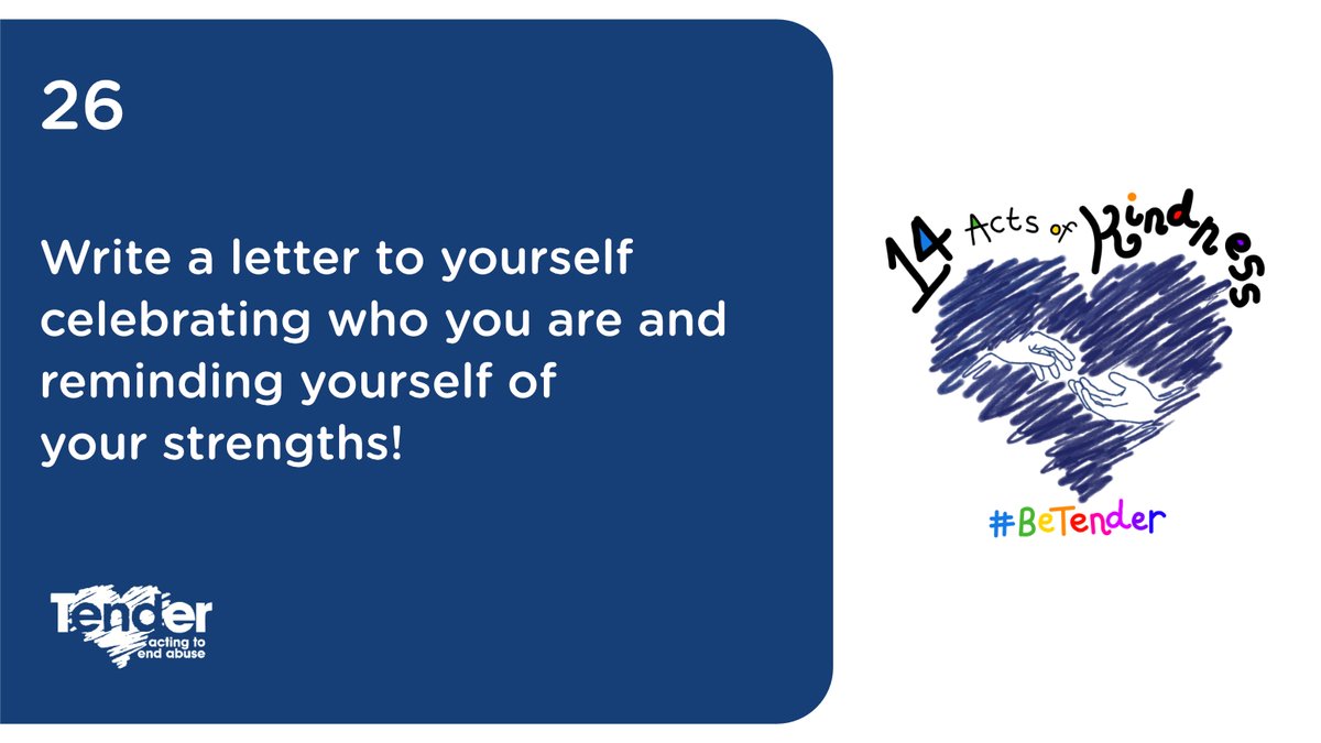 TenderUK's tweet photo. Thank YOU for being YOU! π€©
In the #14ActsOfKindness Challenge today, we're reminding ourselves why we're wonderful with positive affirmations. Highlight your wonderfulness - you're worth it!
There's still time to #BeTender with us and donate: https://t.co/4YGf07MD6w https://t.co/T5dzGekteL