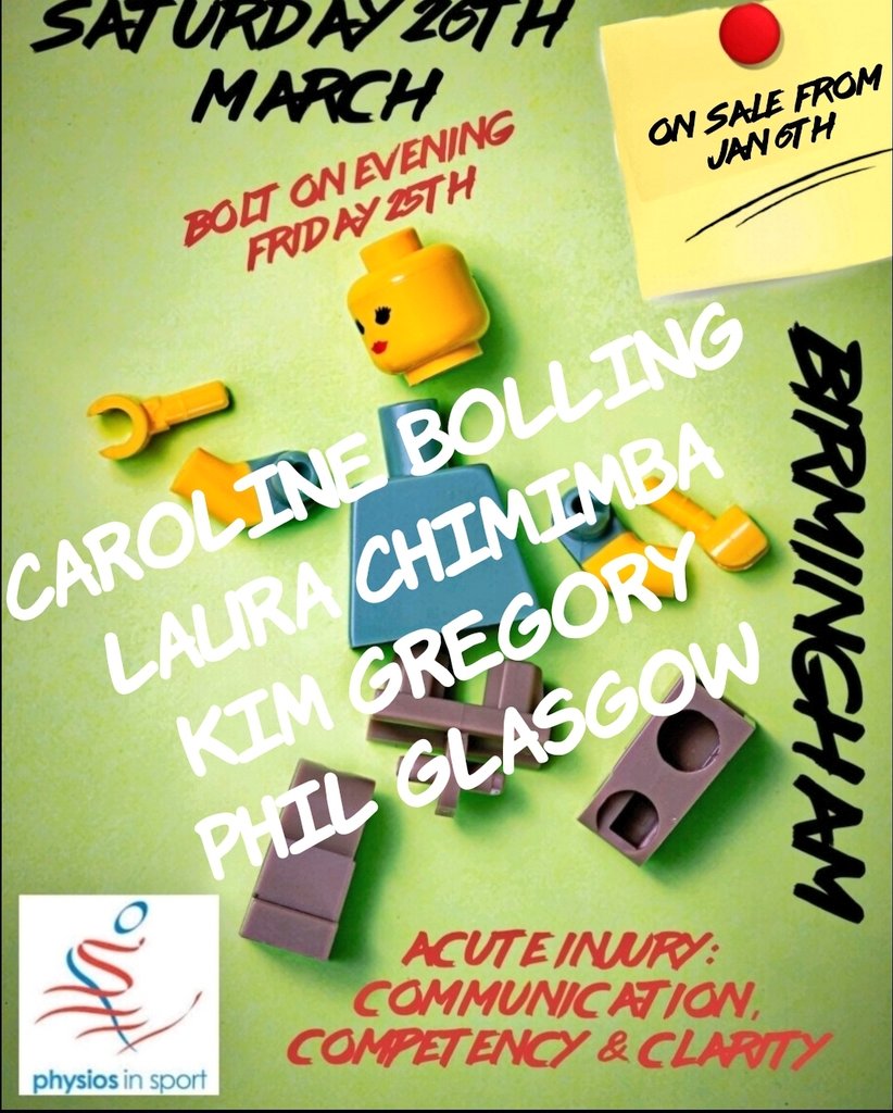 physiosinsport's tweet photo. u͟n͟d͟e͟r͟ F͟r͟i͟d͟a͟y͟ N͟i͟g͟h͟t͟ L͟i͟g͟h͟t͟s͟

🅱︎🅾︎🅻︎🆃︎-🅾︎🅽︎ Event to SPRING CONFERENCE

with
@cs_bolling
@LauraC_Physio
@dr_kimgregory
@philglasgow

FRIDAY 25TH MAR
from 1730

free to GOLD Members
@BJSM_BMJ approved

Conference Booking here:
https://t.co/RvdmB35HrP https://t.co/EgG9j9Wewh