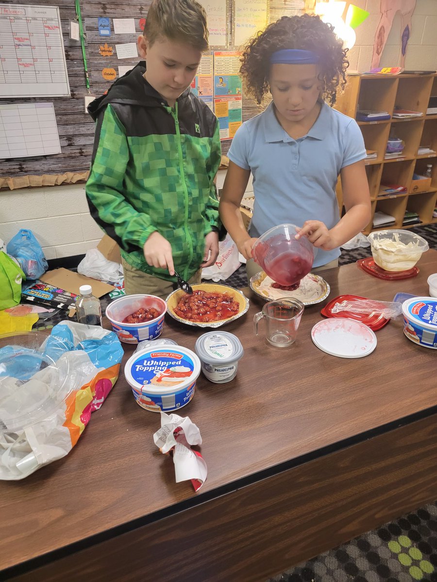 mrs_m_tb's tweet image. Our 5th grade bake-off is complete! Students used their knowledge of conversions and multiplying fractions to complete no-bake recipes. #realworld #ieslimelight @IESGators @RSSchoolsNC
