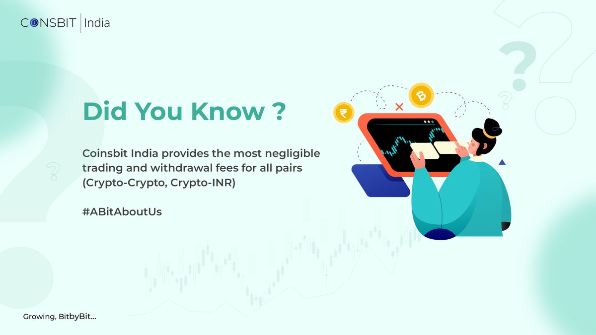cryptoforce_in's tweet photo. Offering the lowest trading fees is our edge. What are you waiting for? Make the most of it.
#ABitAboutUs #coinsbitindia #switchtocoinsbit #CIN https://t.co/bsCiscMum7