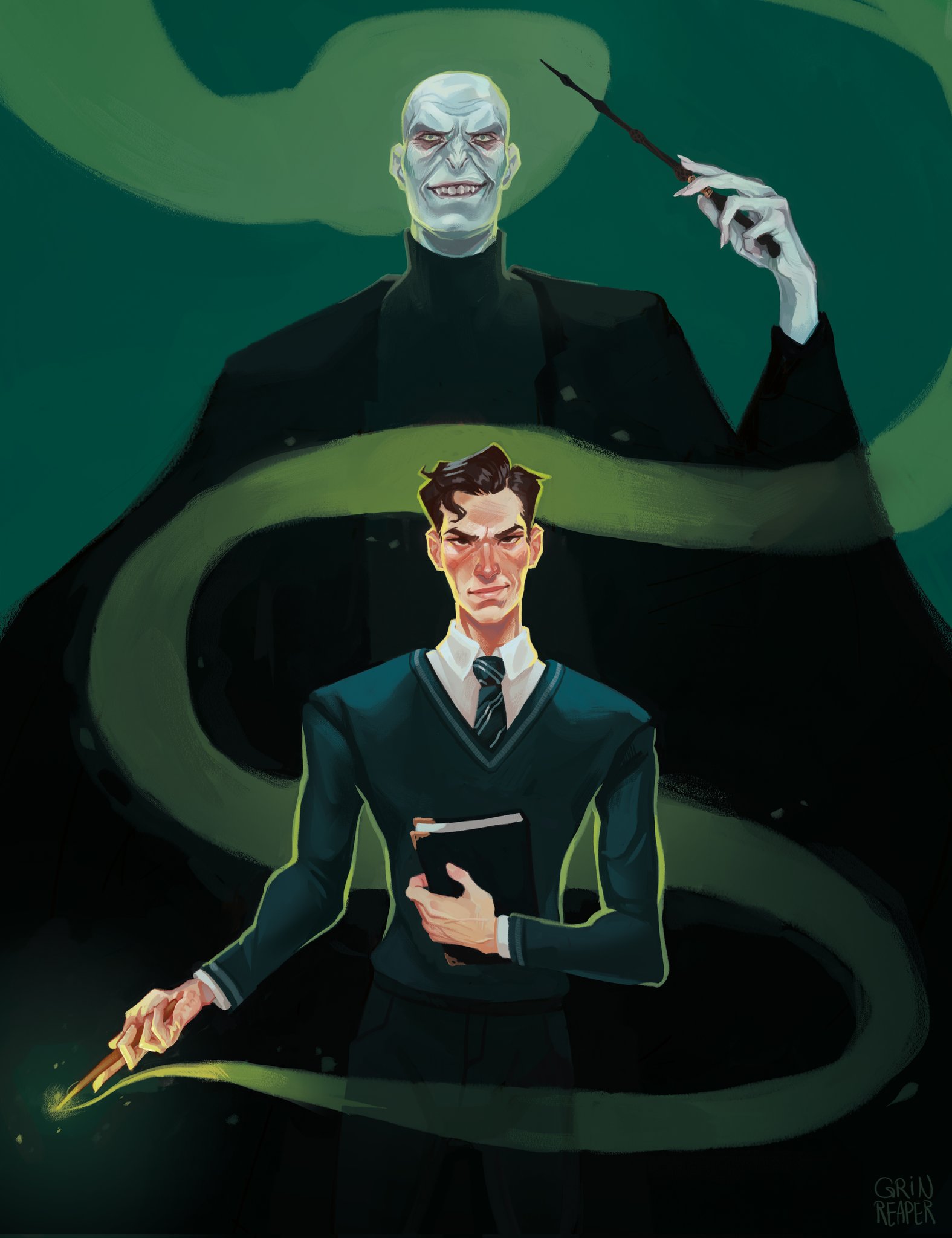 Tom Riddle Og Harry Potter Fan Art SEMINA Art On X: