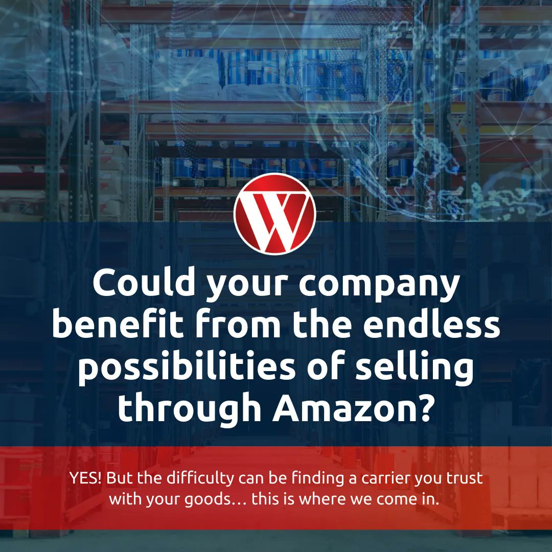 WestboundCN's tweet photo. Could your company benefit from the endless possibilities of selling through Amazon?

The answer is most likely YES! But the difficulty can be finding a carrier you trust with your goods… this is where we come in. Find out how we can help you succeed: https://t.co/HEOUxIpWHy https://t.co/IxhLCj6B3D
