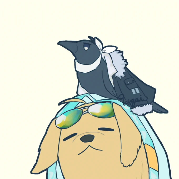 アイコンの元絵です🐶🐦 