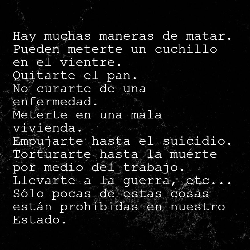 Muchas maneras de matar, #BertoldBrecht.