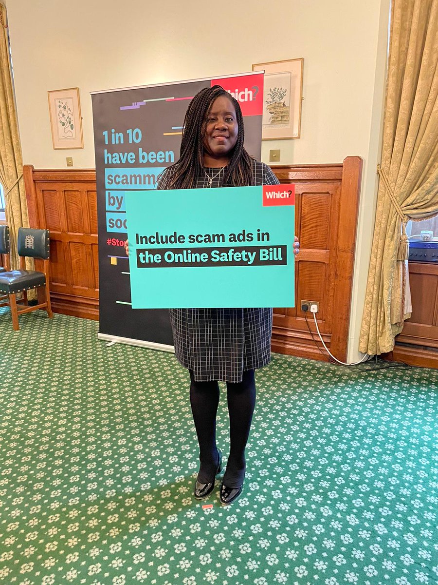 Great to meet with @WhichUK on Wednesday to discuss online safety. 
1 of 10 people in the UK have been scammed by fake ads online. 
The Government must take action to protect victims from losing billions a year & include scam ads in the Online Safety Bill. #StopOnlineScams