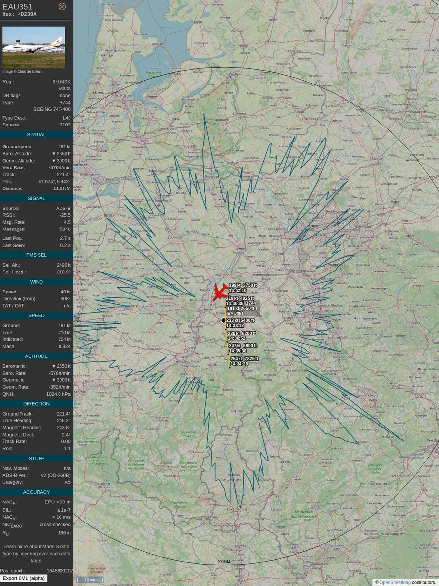 ICAO: 4D230A
Flt: EAU351 #ElitaviaLtd
First seen: 2022/02/25 15:37:48
Min Alt: 1210 m MSL
Min Dist: 1.2 km

#planefence #adsb - docker:kx1t/planefence
globe.adsbexchange.com/?icao=4d230a