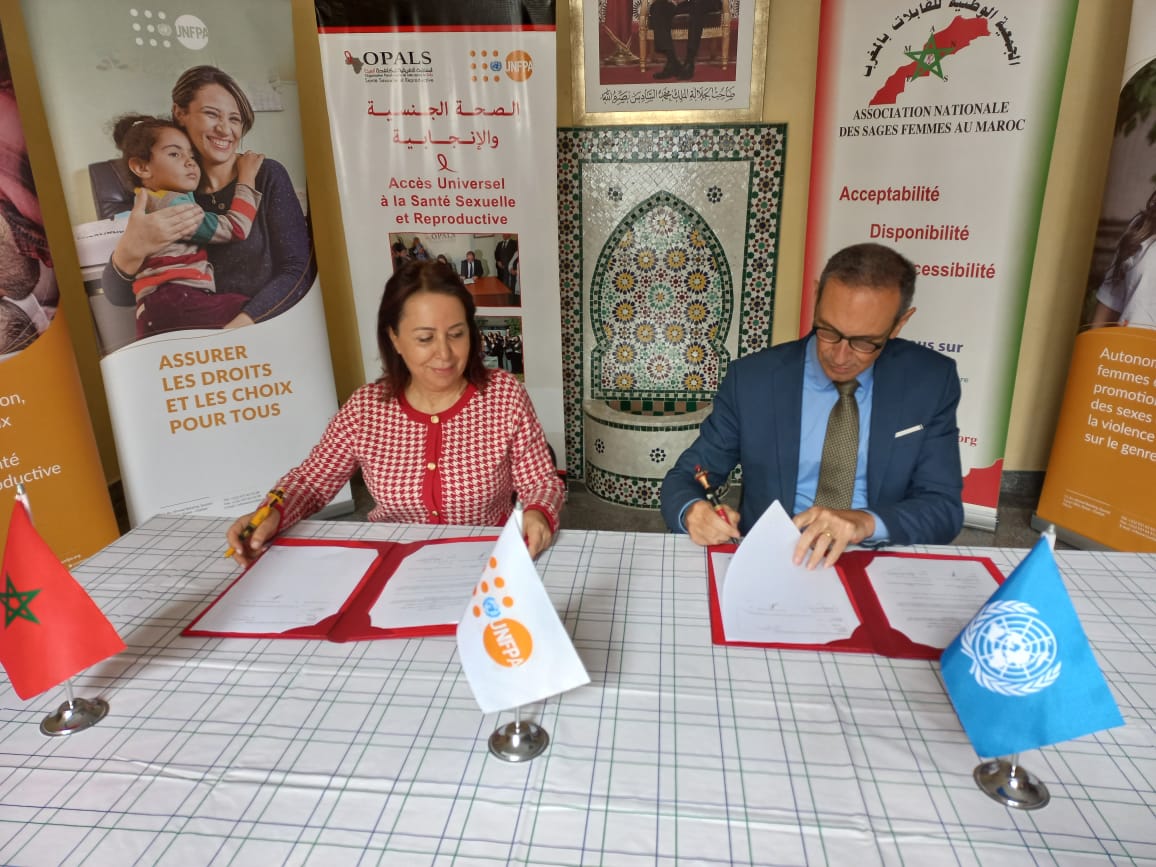 UNFPAMaroc's tweet photo. #UNFPA et @OpalsMorocco ont signé aujourd’hui à Rabat un accord de partenariat ayant pour objectif de poursuivre la mise en place des soins auto-administrés pour la santé sexuelle et reproductive et de renforcer le rôle des journalistes en la matière.

https://t.co/LHDi5tq37p https://t.co/fRa9cmgOPl