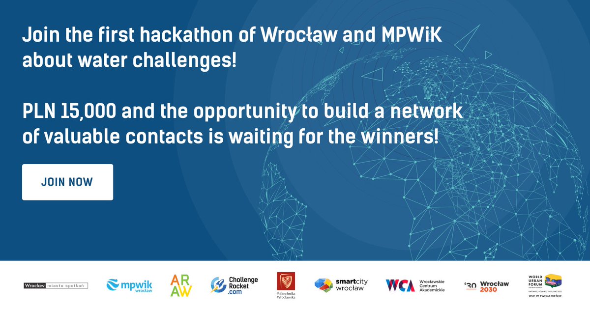 🌊Take part in the Wroclaw Smart Water #Hackathon and win a #prize from the pool of PLN 15,000! 💸 Join individually or with a team and create a solution for better #watermanagement by March 8 👩‍💻👨‍💻 #Online or #hybrid participation. Register now 👉 bit.ly/3IkTQ7r