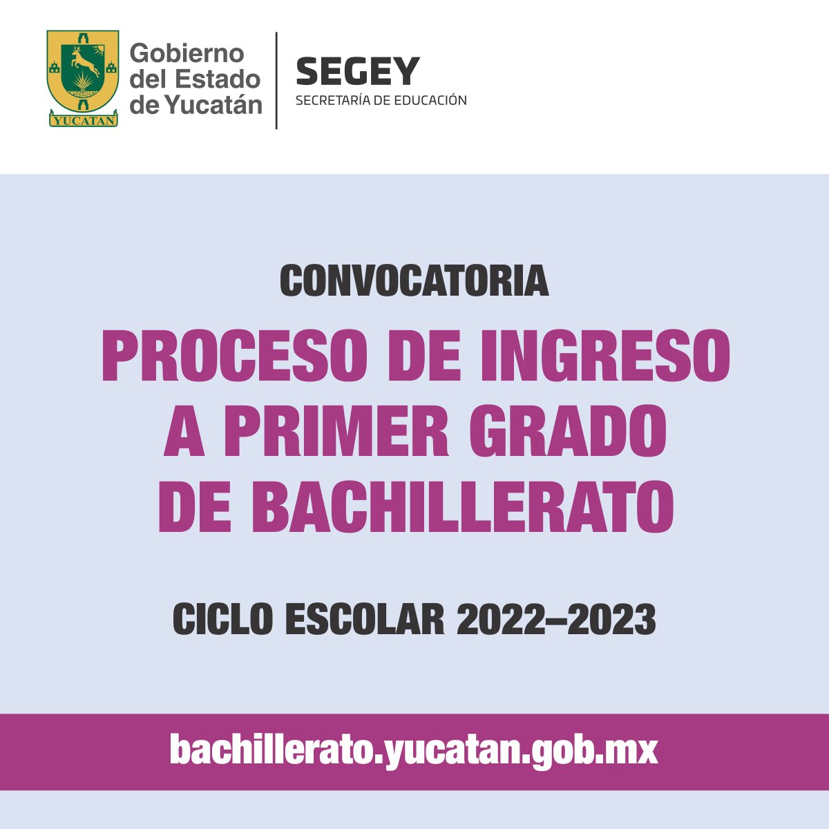 Del 1° de marzo al 1° de mayo de 2022, podrás registrarte para participar en el Proceso de #Ingreso a Primer Grado de #Bachillerato para el Ciclo Escolar 2022-2023. Para más información, descarga la convocatoria en bit.ly/3HorZ54