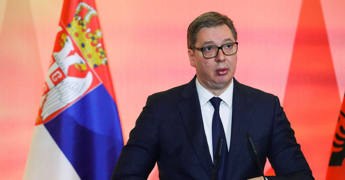 Reuters's tweet photo. Serbia will not impose sanctions against Moscow, president says https://t.co/0zzBMNMU2s https://t.co/6NJGJPPpjw