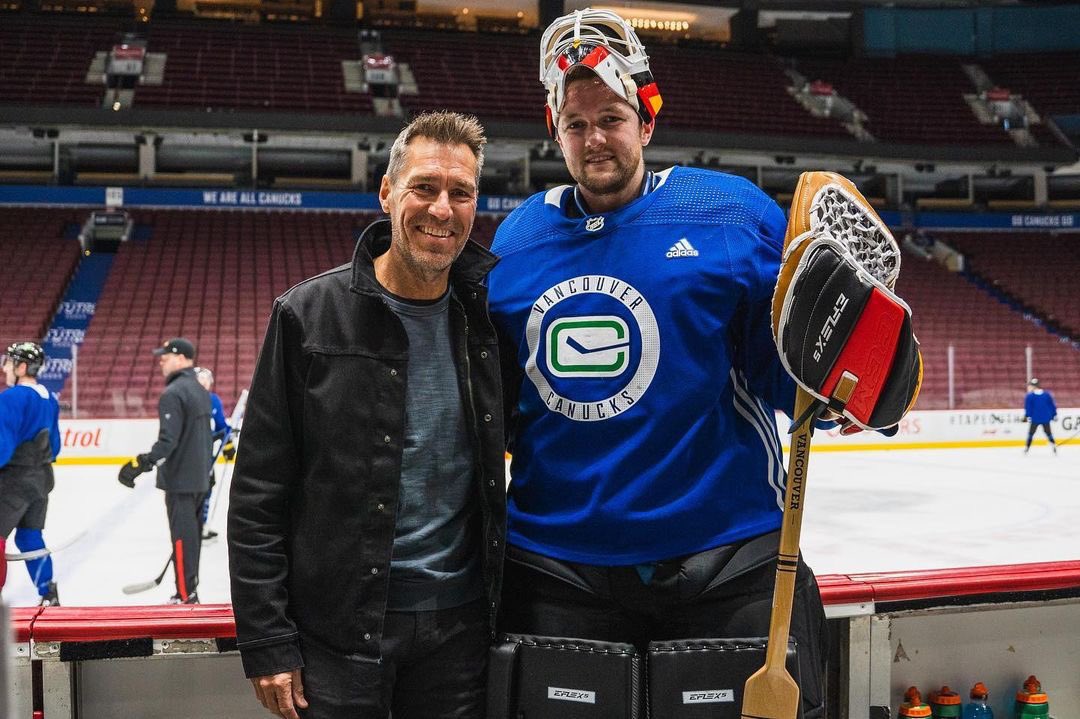 Demko explains his equipment-themed tribute to Kirk McLean