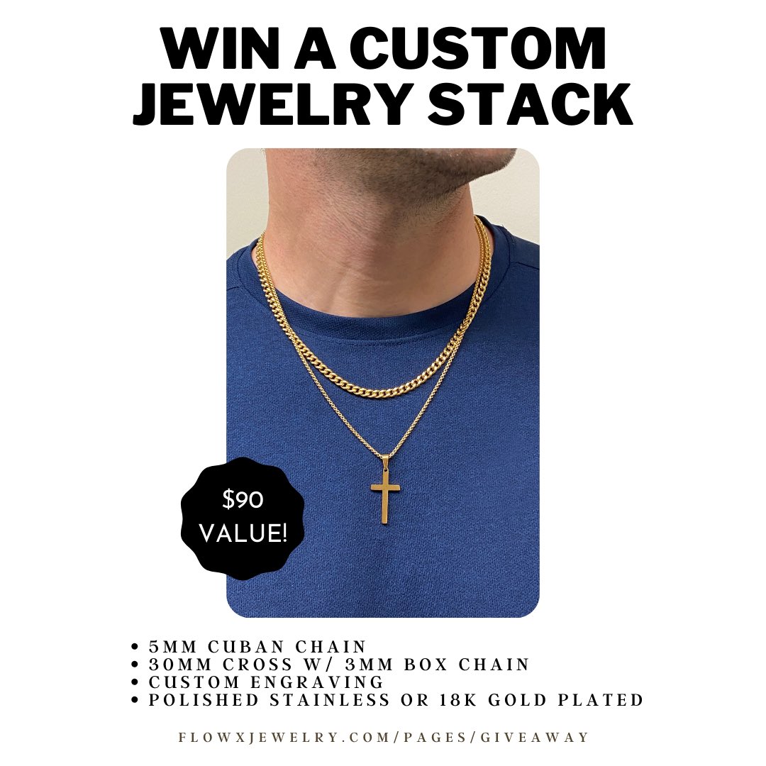 GIVEAWAY! 👉 Flowxjewelry.com/pages/giveaway  multiples entries available!! #giveaway #stacks #chainstacks #cross #chains #win #freestuff