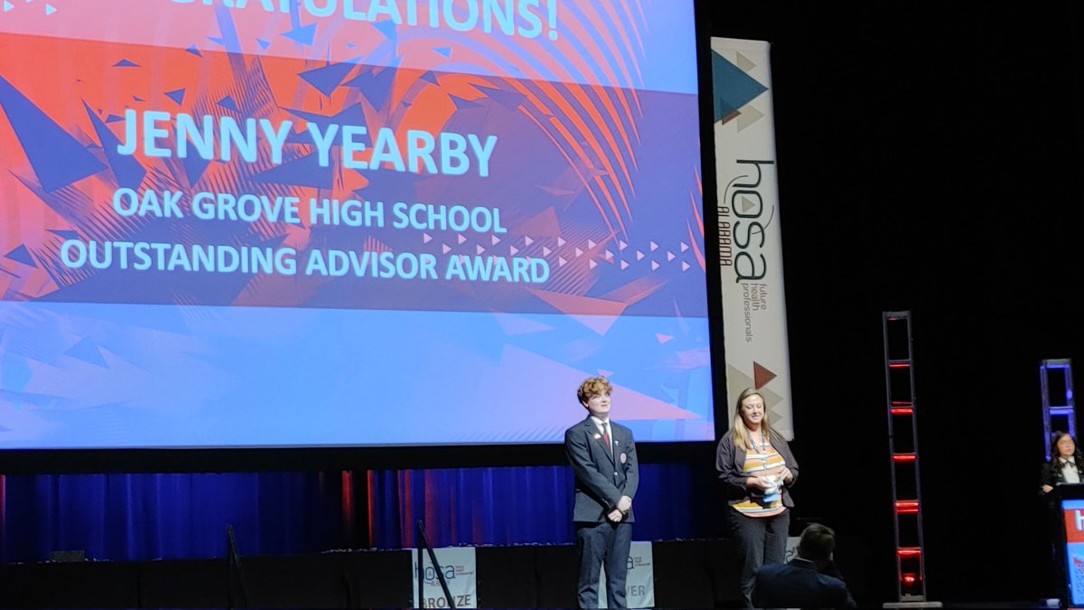 JEFCOCareerTech's tweet photo. Congrats to Alabama's HOSA Advisor of the Year, Jenny Yearby from @OakGroveTigers. Thank you to call of our @JEFCOED advisors! #CTE #CTEMonth #ALHOSA https://t.co/FjPKwLyCYY