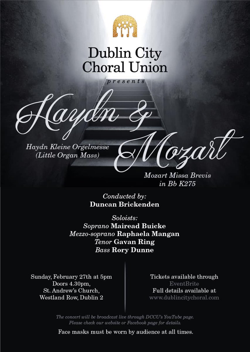 DCChoralUnion's tweet photo. Mairéad Buicke is our soprano soloist for our forthcoming concert. Renowned internationally, we are honoured to have her perform with us on February 27th. 
@IrishTimesCultr @RIAMDublin
Tickets available for our first in-person concert in 2 years from: https://t.co/TXC7AjovFc https://t.co/y5MbHmbfeO