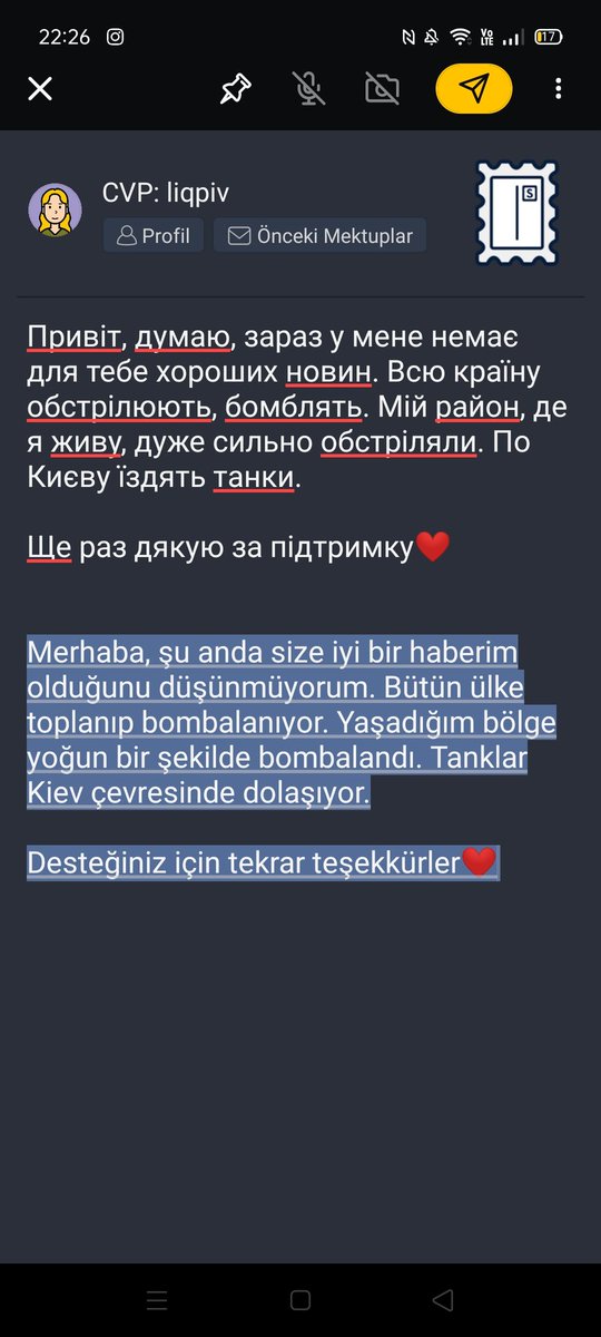 13 yaşındaki kızdan bana gelen mektup:
<a href="/abdibaktur/">Abdi Baktur</a> <a href="/abdibaktur/">Abdi Baktur</a> <a href="/elifkubragenc/">elifkubragenc..★</a> <a href="/Sulemsi1/">Şulemsi</a> #ukraynarusya #Ukrayna #ukraynasavasi #Ukraynasondurum