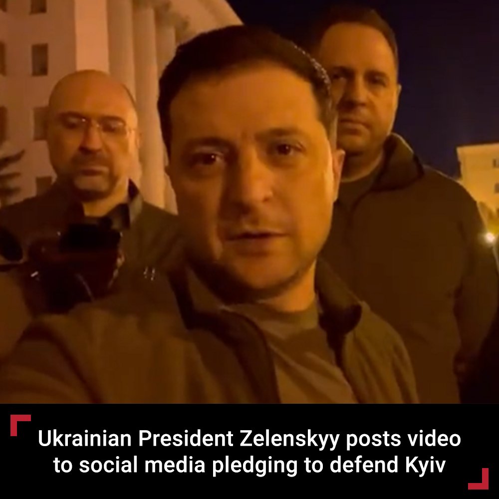 FoxNews's tweet image. Ukrainian President Zelenskyy: 'We are here, we are defending Ukraine' fxn.ws/3t8opqS
