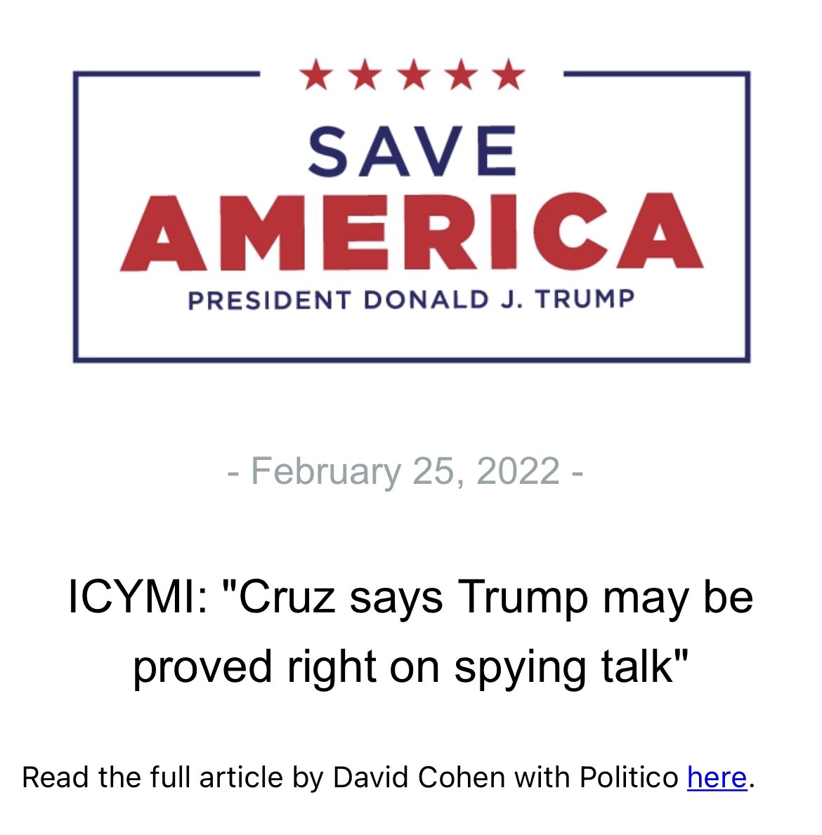 realLizUSA's tweet photo. ICYMI: "Cruz says Trump may be proved right on spying talk"

https://t.co/aN7ldCRDR8 https://t.co/oC5Xew3tWF