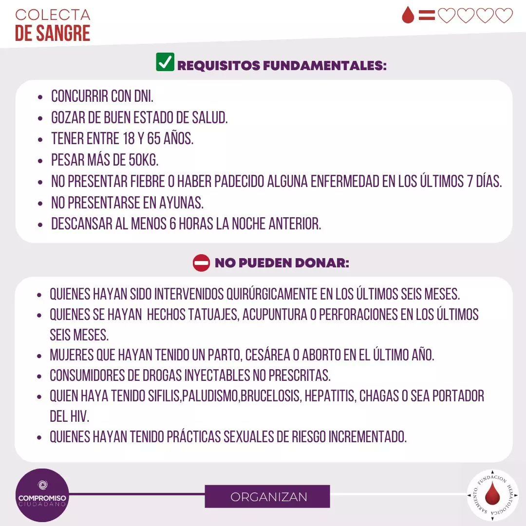 Compromiso_C's tweet photo. 🗓 EL 8 DE MARZO PONEMOS EL BRAZO

💉 En Compromiso Ciudadano ponemos el brazo una vez más, llevando a cabo la primera colecta de sangre del año, junto a la Fundación Hematologíca Sarmiento. @fuhesa 

🤝Te invitamos a formar parte de este acto tan noble como necesario. https://t.co/PRIMDvBaTT