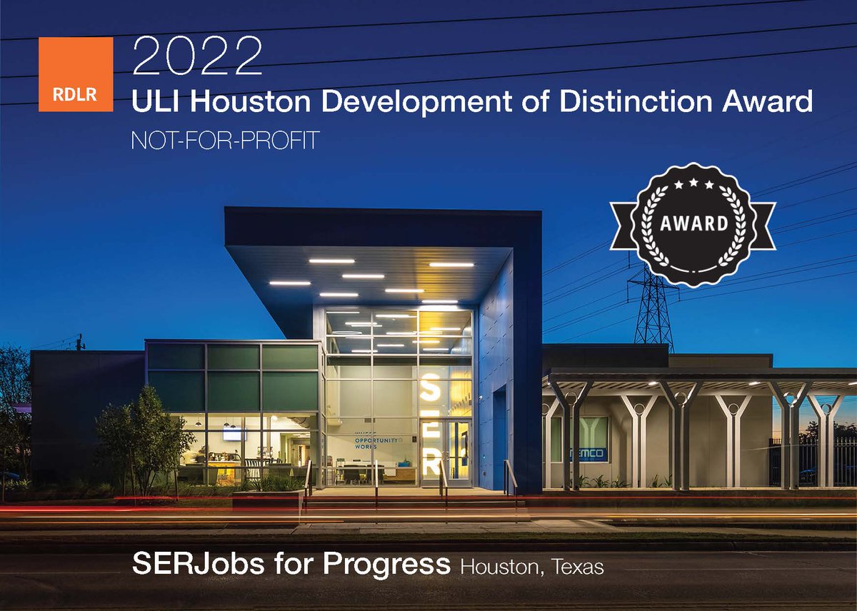 RDLR Architects is honored to announce that SERJobs received the ULI Houston Development of Distinction Award in the Not-for-Profit category. Fore more information on the winners click the link below!

#nonprofits #architecture #community #Houston 

houston.uli.org/uli-press/urba…