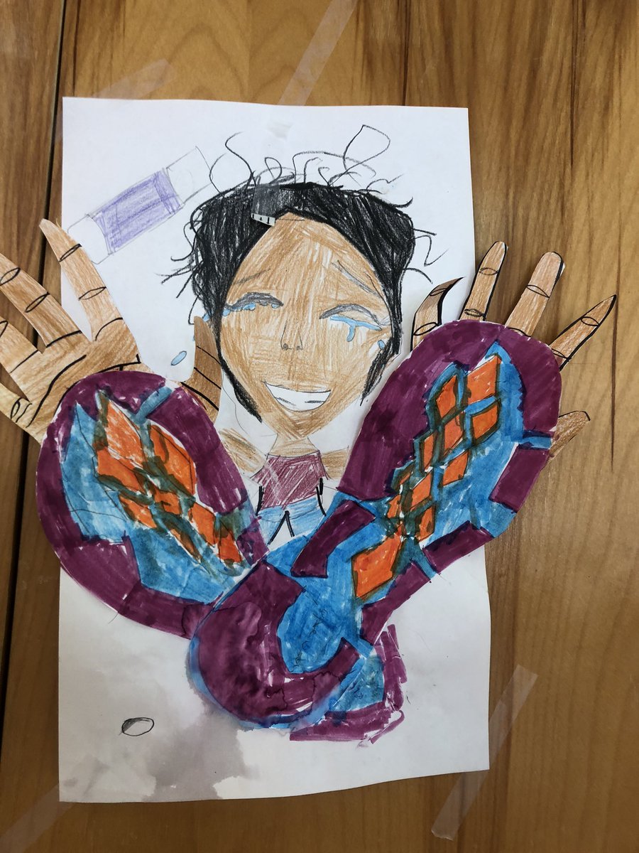 MsGuglielmin's tweet photo. We learned about lines and shapes. We are making free falling characters in art https://t.co/iQMFFeLtPZ