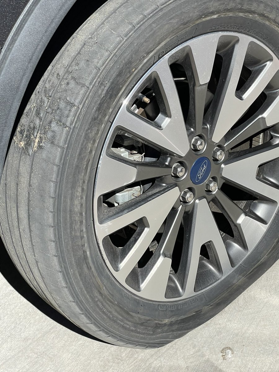 josephwolf's tweet photo. @Budget talks about safety, but sends their customers out on the road like this. A bald tire that promptly went flat while on the expressway. Lucky we’re still alive. Then they have the gall to try and charge us for gas that we returned full. Take your business elsewhere! https://t.co/XOgjdkNybz