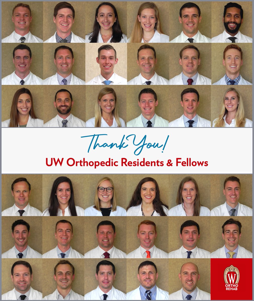 Thank you to our amazing orthopedic residents & fellows. We are so grateful for all of your hard work, dedication – and for the outstanding care you provide our patients every day. You rock. #ThankAResidentDay #orthotwitter