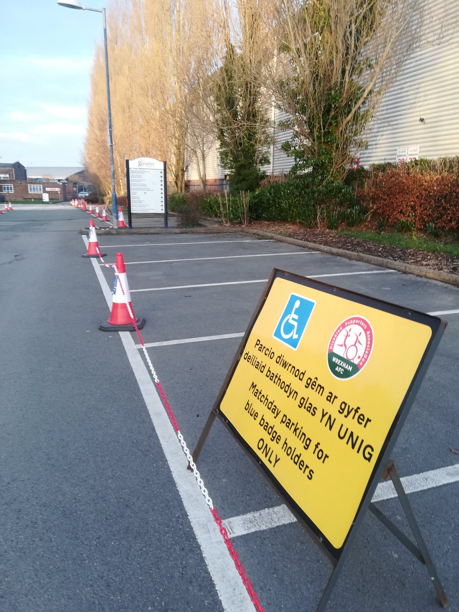 Twas the evening before match day and the DSA fairies have been out &amp;  ensuring that we have a full quota of stadium ♿Parking spaces available tomorrow ahead of another bumper crowd!
#access4all #accessibility
Get here early <a href="/Wrexham_AFC/">Wrexham AFC</a> v
<a href="/OfficialShots/">Aldershot Town FC</a> A fans welcome!