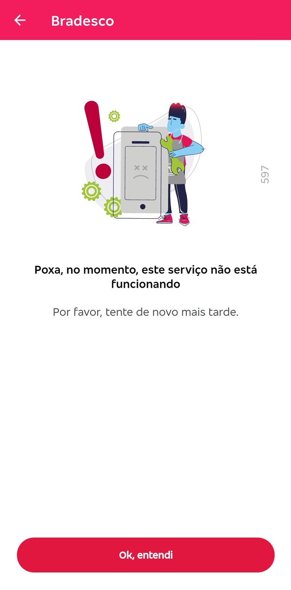 JacksonDuarte's tweet image. Esses bugs do aplicativo #bradesco é cada vez mais tosco!
Alô @Bradesco contratem mais profissionais e infraestrutura para melhorar essa zorra! Praticamente toda prévia de feriado é isso, já virou costume. Lamentável! #pix