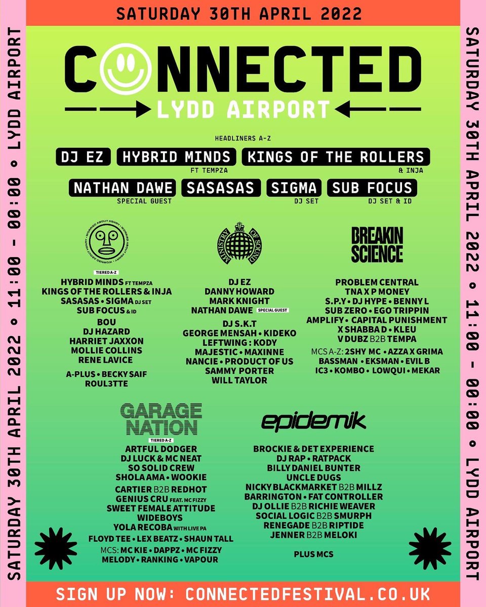 ICYMI… Our 2022 line-up in all its glory 🤩 Sign up now 👉 connectedfestival.co.uk