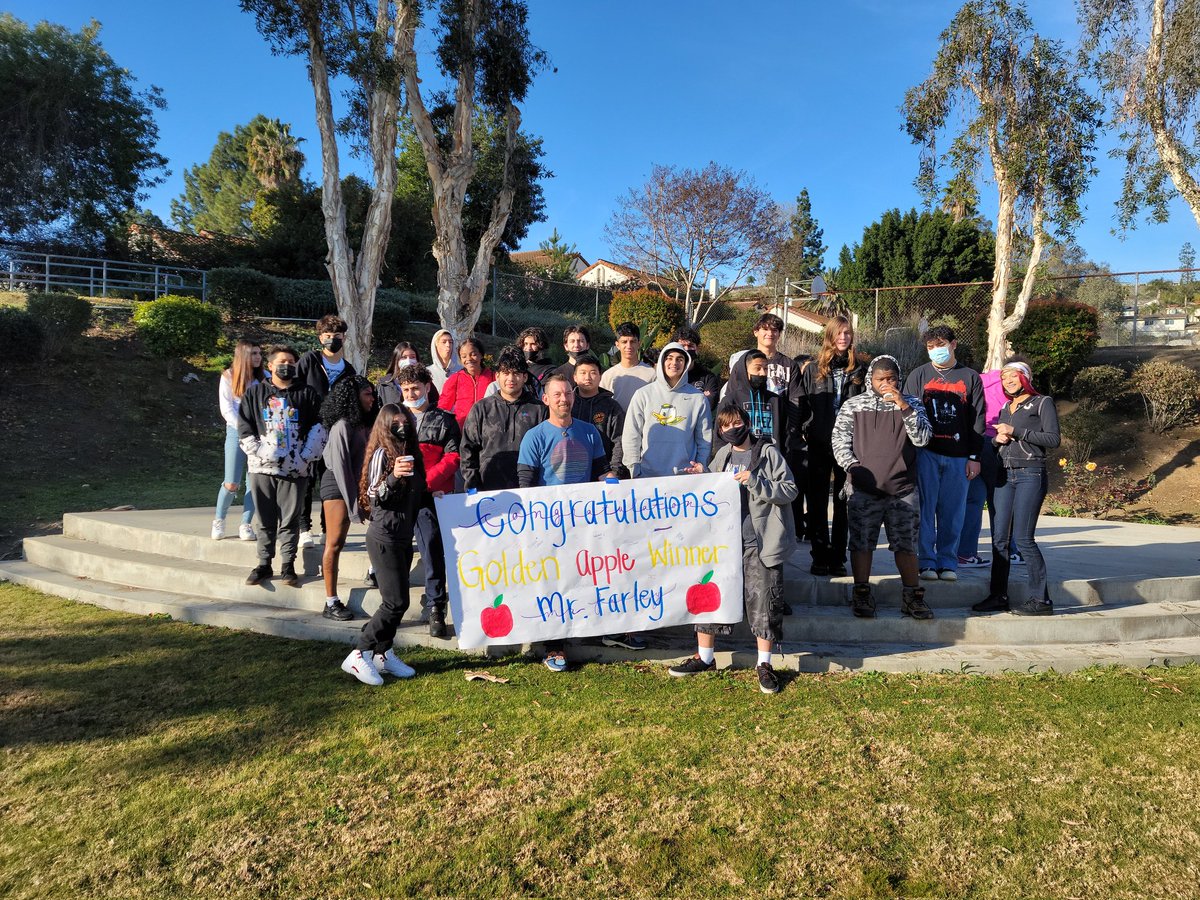 Congratulations @MrFarleyChap on winning the Golden Apple Award! Your colleagues and students appreciate all your hard work! <a href="/ChapCares/">Chaparral HS</a>