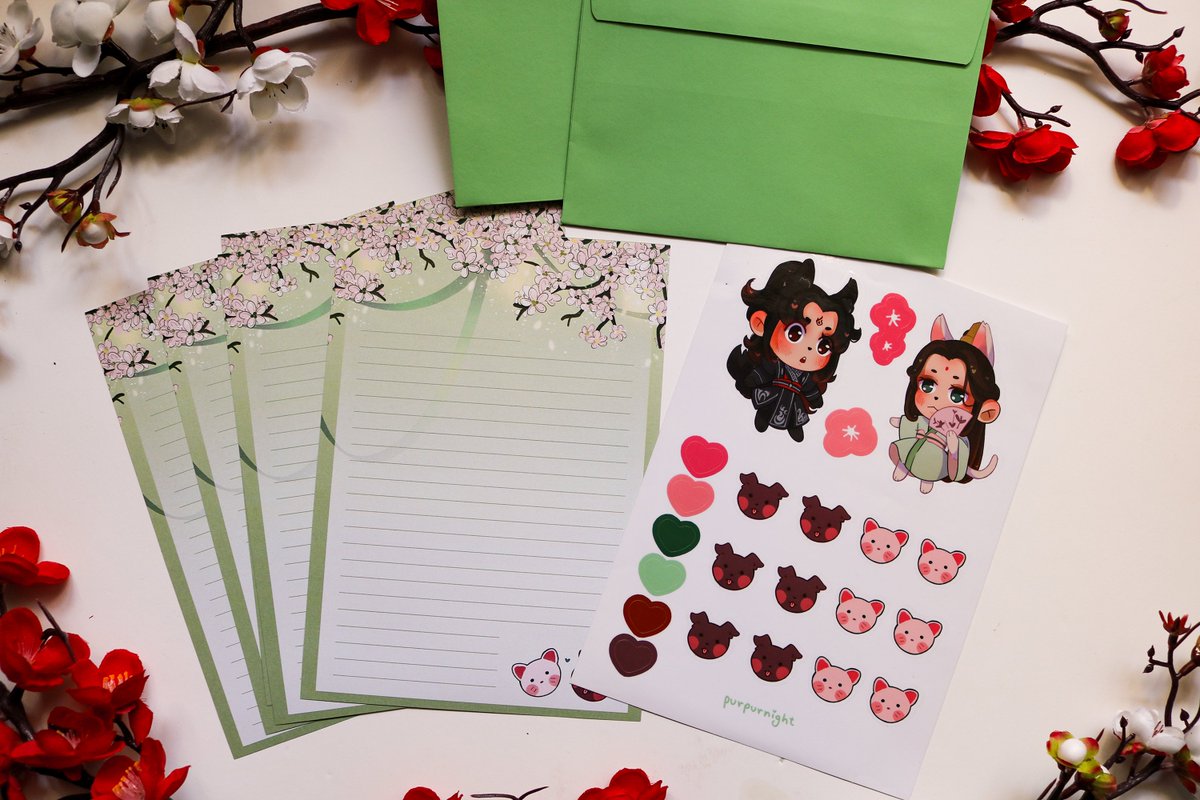 Purpurnight's tweet photo. [RTs are super appreciated]
🌸LETTER SETS🌸
TGCF / MDZS / SVSSS 
 
I usually write letters to my friends and I loved the idea of making my own stationery set! 

#TGCF #TGCFP4P #Hualian #SVSSS #SVSSSP4P #Bingqiu #MDZS #MDZSP4P #Wangxian
⬇️LINK BELOW https://t.co/VcxnA6yaqI