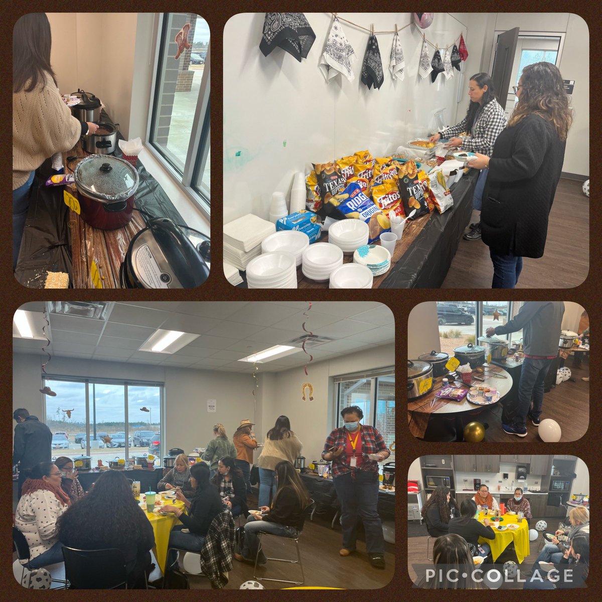 PineBurrCISD's tweet photo. Go Texan Day and Chili Contest was a success!!! Thank you @theclevelandway @thesfeway @_coach_nelson_ Mr. McDonald and @ClauThomas11  for being judges today!! It was all delicious!! 🤠 😋🥣 We appreciate the Sunshine Committee for putting this together! #theclevelandisdway https://t.co/l2EGfgFo2I