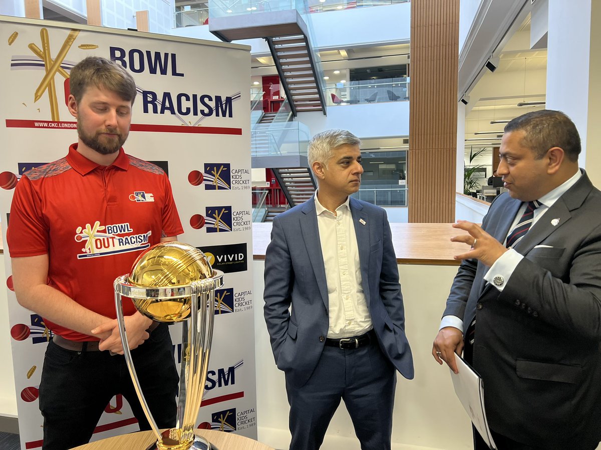 We are delighted to get support from <a href="/MayorofLondon/">Mayor of London, Sadiq Khan</a> <a href="/SadiqKhan/">Sadiq Khan</a> this is inspiring day for all <a href="/capitalkidscric/">Capital Kids Cricket</a> &amp; our volunteers <a href="/NatAsianCC/">National Asian Cricket Council</a> <a href="/EssexCCB/">Essex Cricket in the Community</a> @MiddlesexCB <a href="/surreycricket/">Surrey Cricket</a> <a href="/SurreyCricketFd/">Surrey Cricket Foundation</a> <a href="/AceProgramme/">The ACE Programme Charity</a> <a href="/KentCricket/">Kent Cricket</a> <a href="/CricFitSport/">CricFitSport</a> <a href="/min_spin/">Min Patel</a> <a href="/kklive/">Kalyan Kumar (KK)</a> <a href="/BBCSport/">BBC Sport</a> @__EspnCricinfo