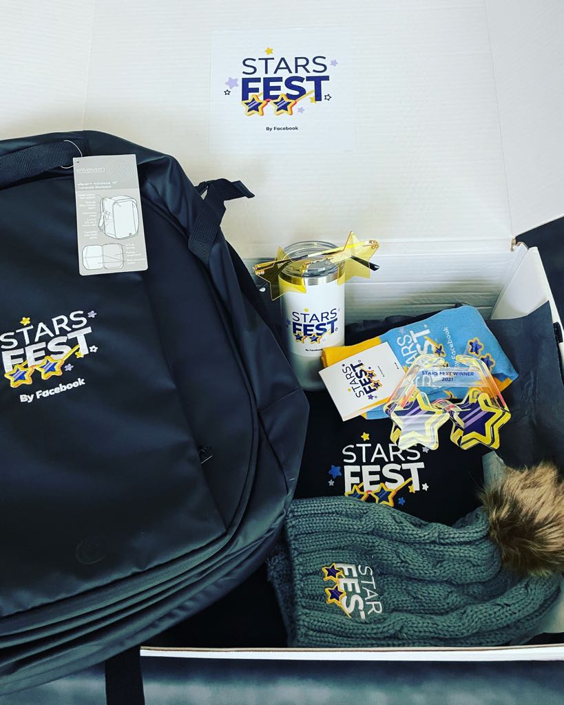 richblkman1's tweet photo. Thank you @FacebookGaming and everyone that contributed to #starsfest and helped me win…This is like all of ours but I’m just gonna keep it at my house   😎 https://t.co/3RBeTjb10l