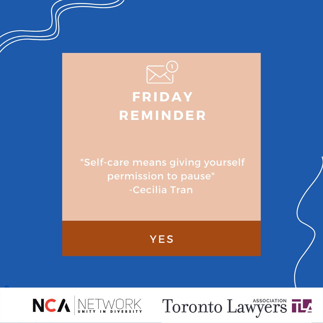ncanetworkTO's tweet photo. Wishing everyone a great start to the weekend and hope everyone takes some time for themselves! https://t.co/PRPCgv3wgX