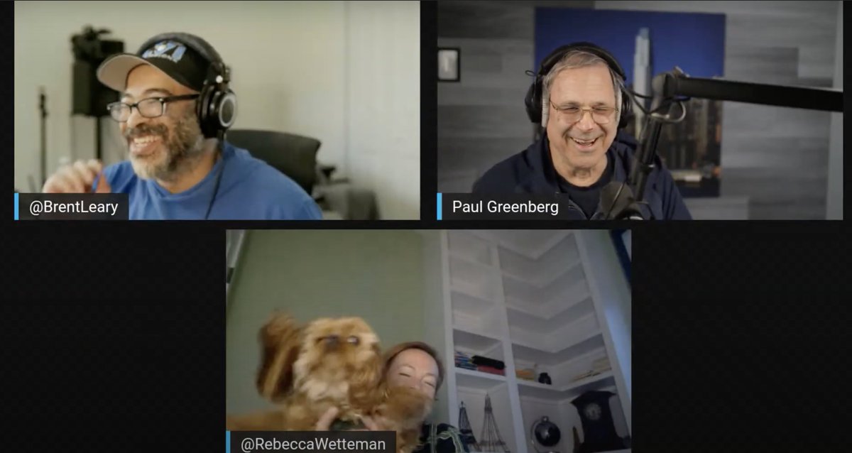 ValoirView's tweet image. Valoir resident expert Patrick was a guest on @CrmPlayaz with @pgreenbe and @BrentLeary. He's an excellent presenter too! #DogsofTwitter #DogsofTech #dogs