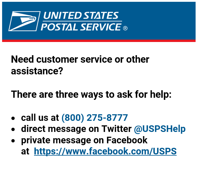 USPSWebTools's tweet image. USPS Customer Service