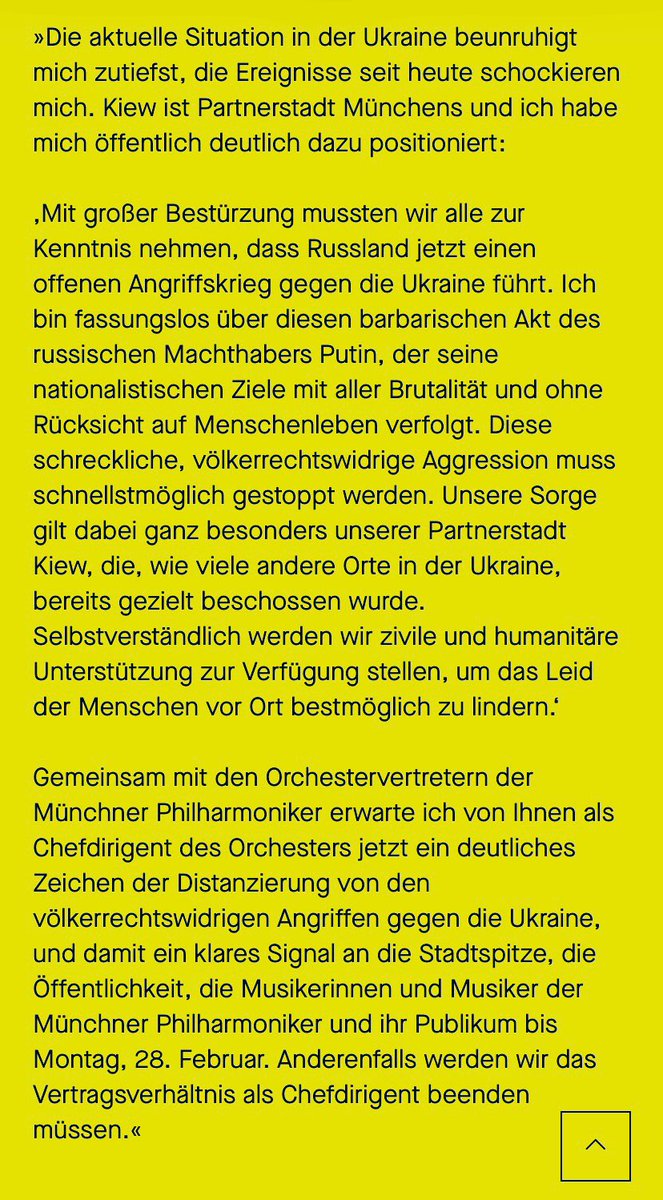 „Anderenfalls werden wir das Vertragsverhältnis als Chefdirigent beenden müssen.“ 

Das Schreiben des Münchner Oberbürgermeisters an Putin-Freund Gergiev im Wortlaut 👇