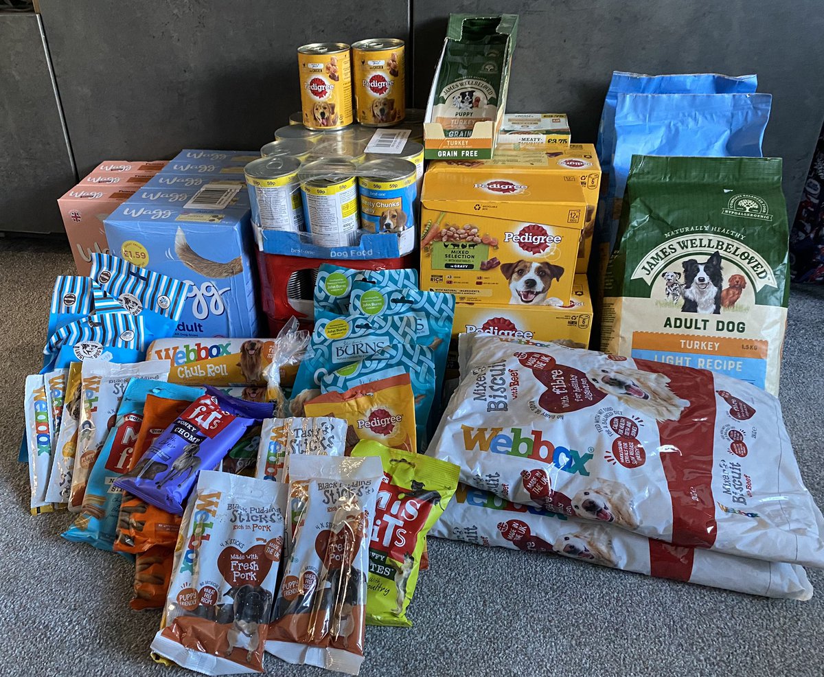 TheSmurfiest91's tweet photo. A huge thank you to 2 amazing local businesses, my Uncle at Alpha Hair &amp; Beauty and Lesley at H Garnham &amp; Sons for donating this dog food in aid of the Durham Foodbank which @StBedeSacriston School Council are supporting throughout Lent! 

This donation is absolutely amazing! https://t.co/Y1AP6ocAK4
