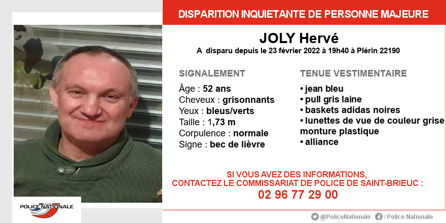 🚨#AppelATemoin🚨
Merci pour vos RT
#DisparitionInquietante
<a href="/Prefet22/">Préfet des Côtes-d'Armor</a> <a href="/VilledePlerin/">Ville de Plérin</a> <a href="/StBrieucAgglo/">StBrieuc Armor Agglo</a>