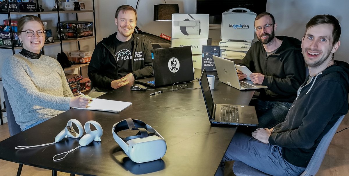 Yesterday we met up for a full day of talking game design, narrative and concept, as well as playtesting equipment and trying out various VR games and experiences. 

We're very excited about our ideas for the project and can't wait to share some more content with all of you!