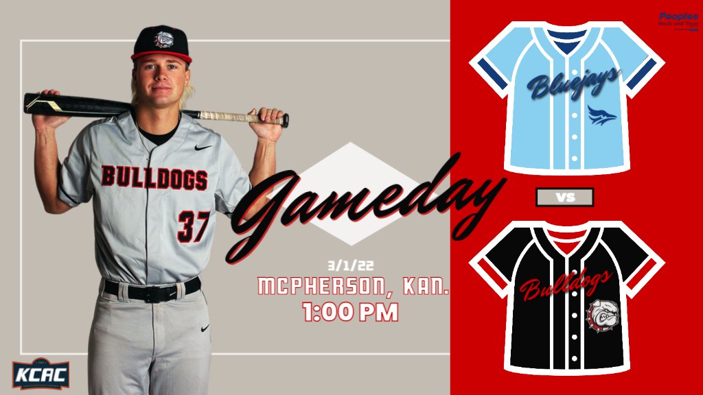 McPherson Baseball (@mcphersonbsb) on Twitter photo 📢It's #GameDay
⚾Bulldogs vs <a href="/GoTaborBluejays/">Tabor College Athletics</a>
⏰1:00 pm - Single 9
📍Bulldog Park
📊naiastats.prestosports.com/sports/bsb/202…
📺naiastats.prestosports.com/sports/bsb/202…
#BulldogPride #RaiseTheFloor 📢It's #GameDay
⚾Bulldogs vs <a href="/GoTaborBluejays/">Tabor College Athletics</a>
⏰1:00 pm - Single 9
📍Bulldog Park
📊naiastats.prestosports.com/sports/bsb/202…
📺naiastats.prestosports.com/sports/bsb/202…
#BulldogPride #RaiseTheFloor