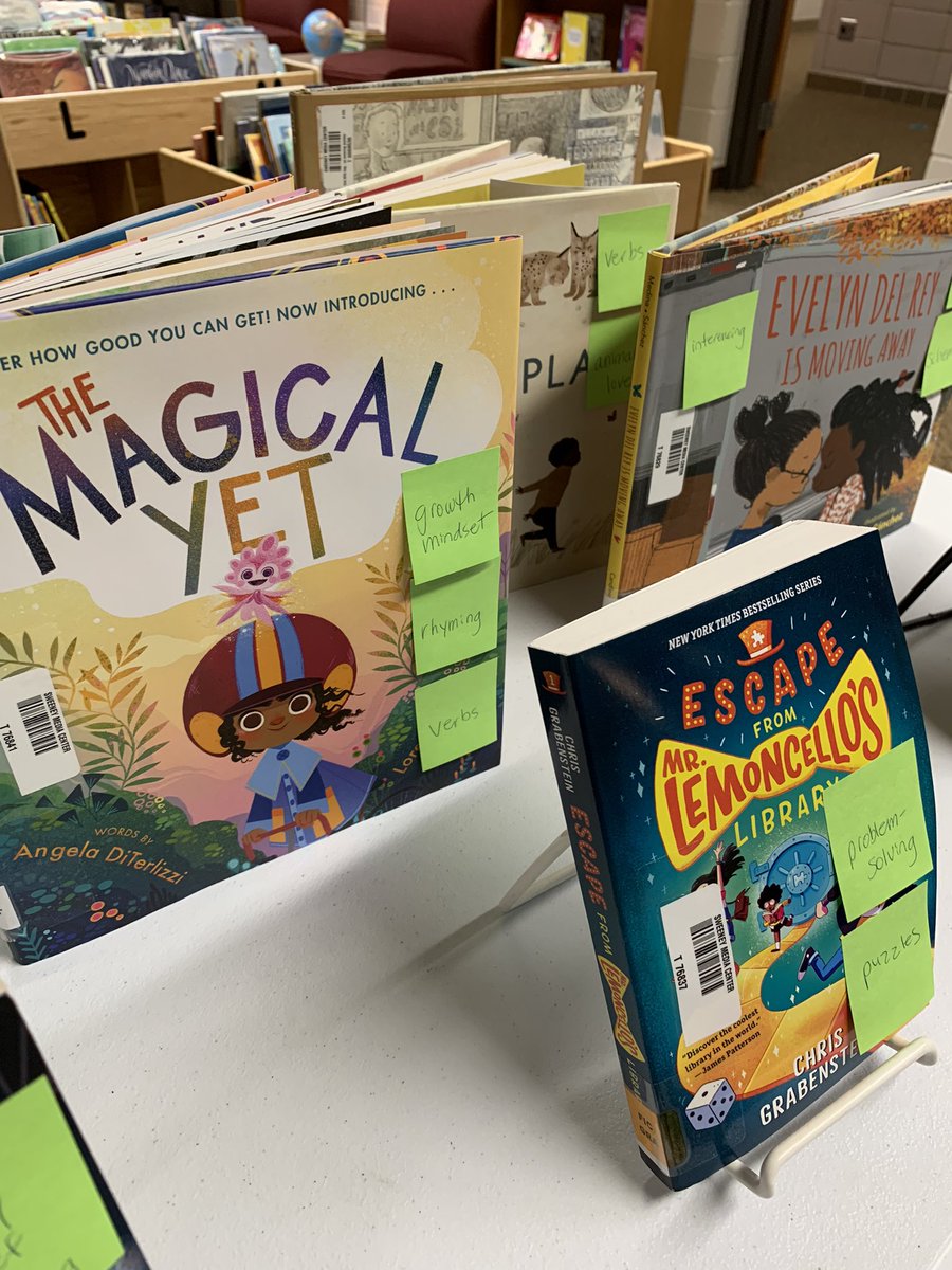 SweeneyElem's tweet photo. Shout to @KatieBohn1 for setting up this display for teachers to preview some new books! #shakopeeschools https://t.co/EZx9Ei1bO0