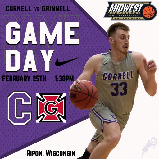 CornellRamsMBB's tweet photo. #RamsBasketball 🏀 #GameDay 
@MWCSports Tournament 
@CornellCollege @CornellRams 
⏰ 1:30 pm 
📍 Ripon College 
📺 https://t.co/1E8ywa8h2o https://t.co/tLSsLqF71O