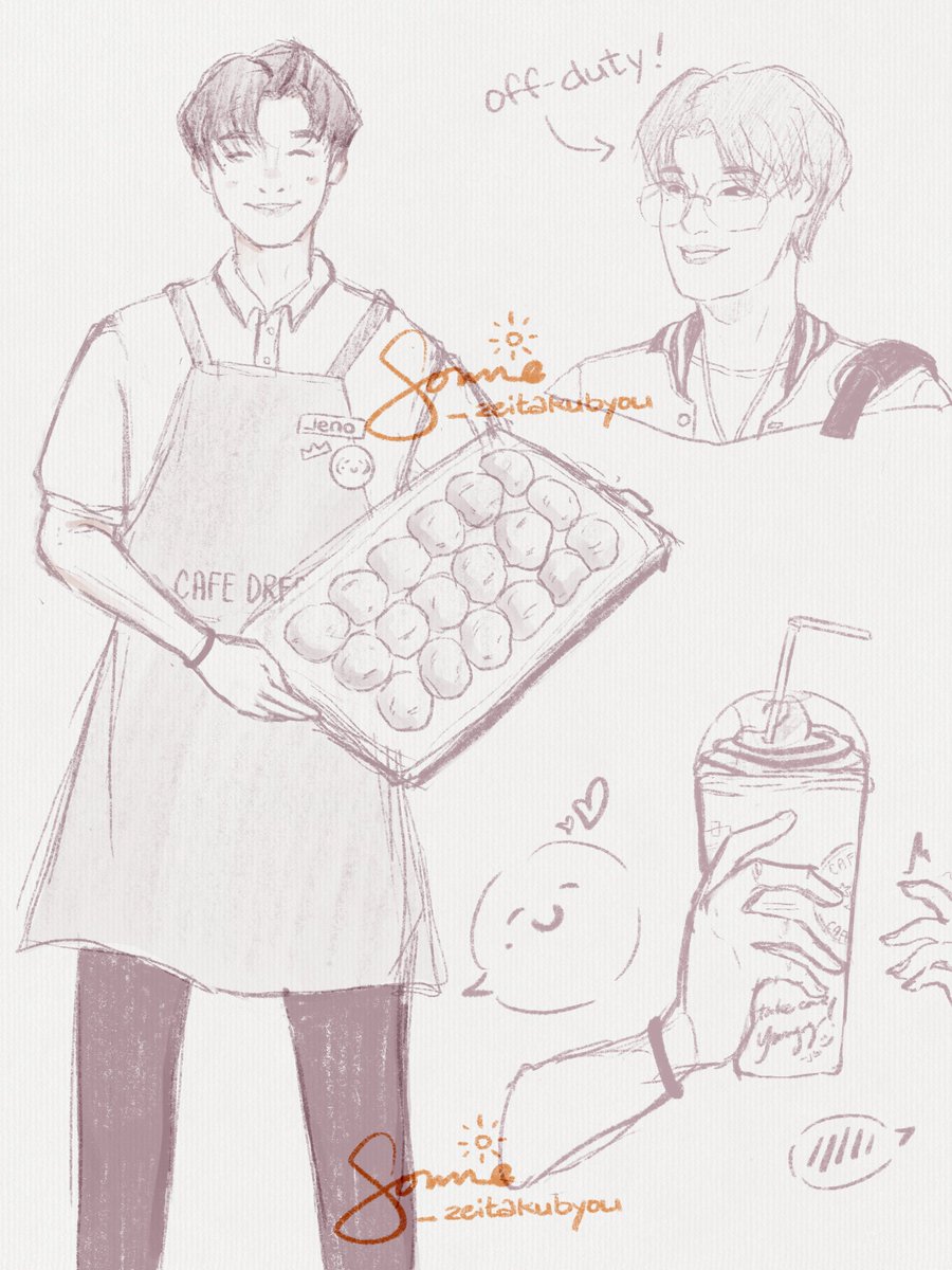 _zeitakubyou's tweet photo. coffee shop/bakery au art dump with #jenyang #noyang ☕🍞 https://t.co/DAl1aUODjl