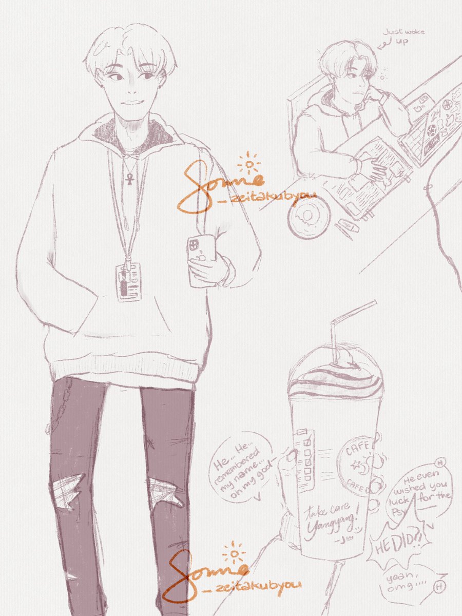 _zeitakubyou's tweet photo. coffee shop/bakery au art dump with #jenyang #noyang ☕🍞 https://t.co/DAl1aUODjl