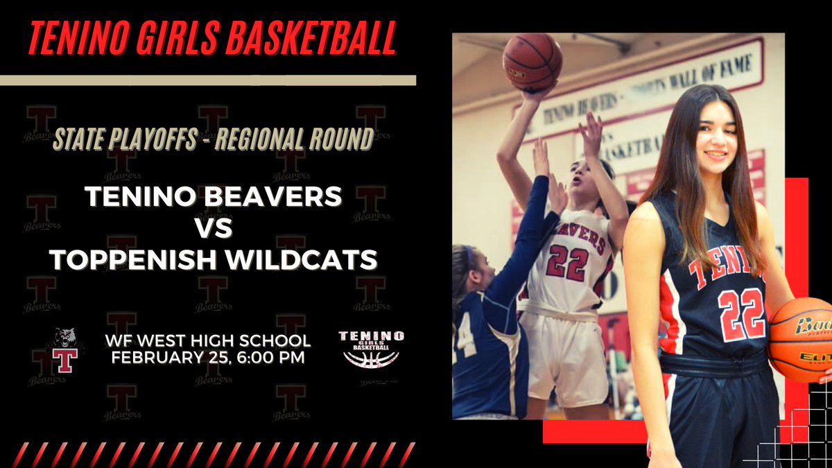 🏀 State Playoff Game Day!!🏀 The Beavers take on Toppenish in the regional round of state at WF West in Chehalis. We need as many fans as we can get to pack the stands and make it like a home game. All In!! #GoBeavs #OnTenino