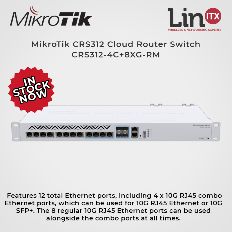 LinITX's tweet image. In Stock Now: #MikroTik #CRS312 Cloud Router Switch - CRS312-4C+8XG-RM @MikroTik_com #cloudrouter #cloudrouterswitch #CRS3124C8XGRM #mikrotikuk

linitx.com/product/mikrot…